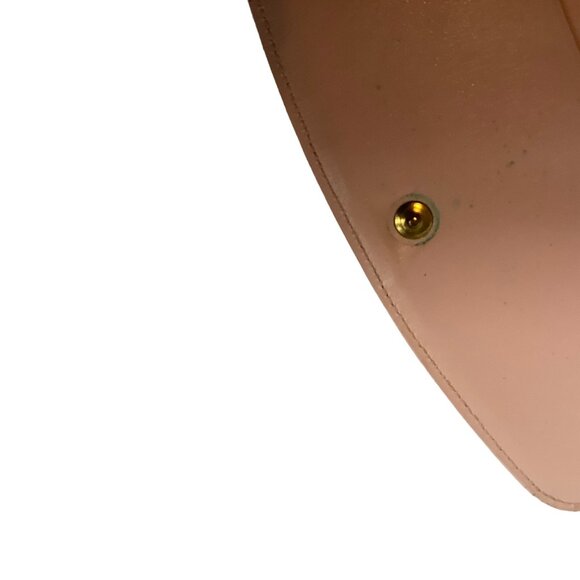 Vtg Pink Faux Leather Slim Clutch Wallet Rose Floral Cameo Zip Cottagecore - Picture 8 of 12